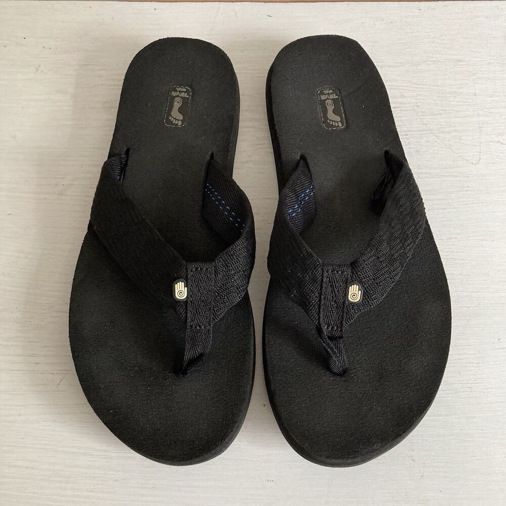 Teva Black Mush II Cushioned Comfort Outdoor Slip On Flip Flops Sandals Size 9